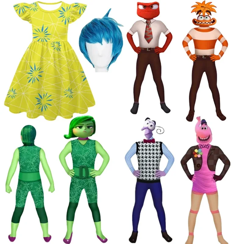 애니메이션 영화 인사이드 아웃 2 조이 코스프레 의상 조이 화난 두려움 싫증 코스 의상 어린이 할로윈 무대 공연 의상