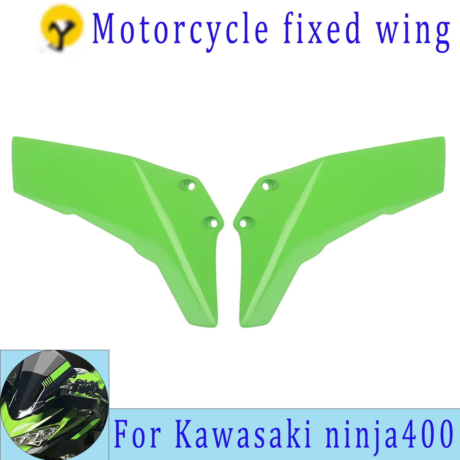 

for Kawasaki NINJA 400 2018 2019 2020 2021 2022 2023 motorcycle fixed wing aerodynamic wing spoiler fairing kit upper wing