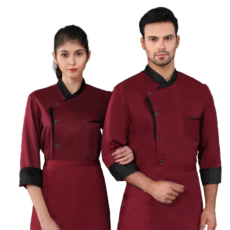 Uniforme de Chef Profissional para Homens e Mulheres, Uniforme para Cozinha, Roupas para Restaurante, Padaria, Café, Garçom, Roupa de trabalho, Hotel