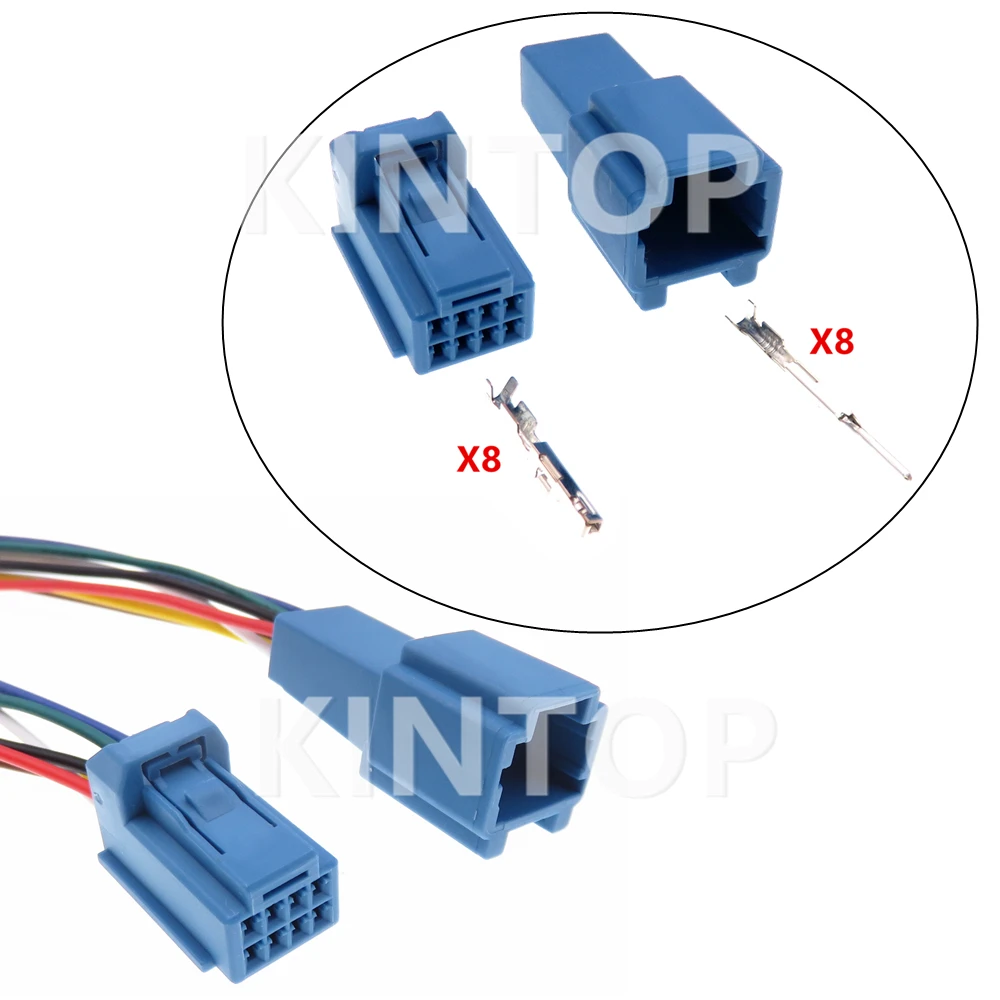 1 Set 8 Pins Automobile Wiring Terminal Socket 6098-6522 Auto Starter Plastic Housing Connectors With Wires