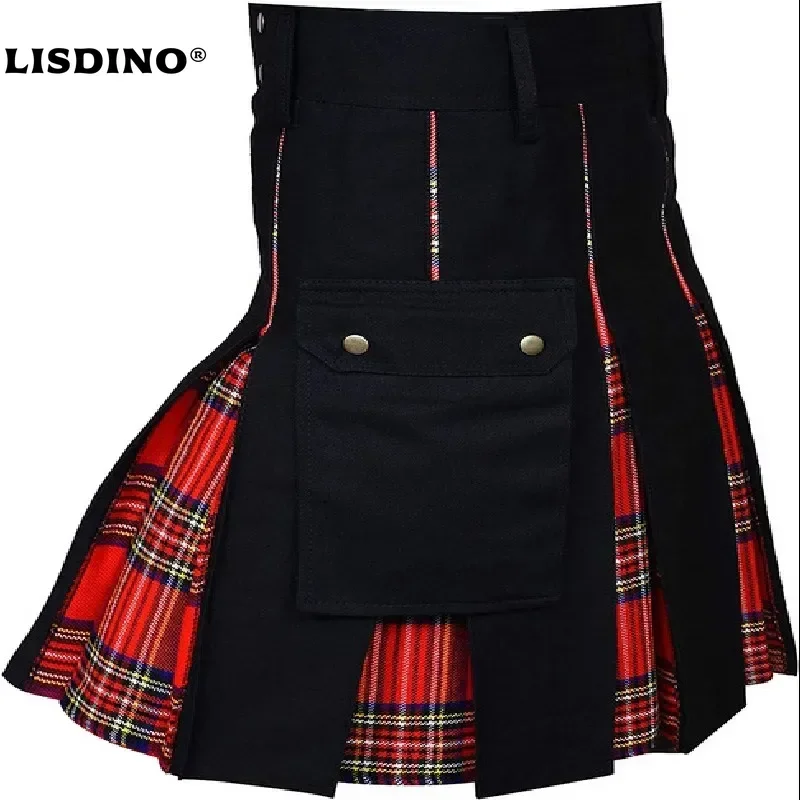 

1Kilt for Men, Utility Kilt, 100% Cotton Jeans Hybrid Kilt, Modern Box Pleated Tartan Traditional Men's Halloween Kilt