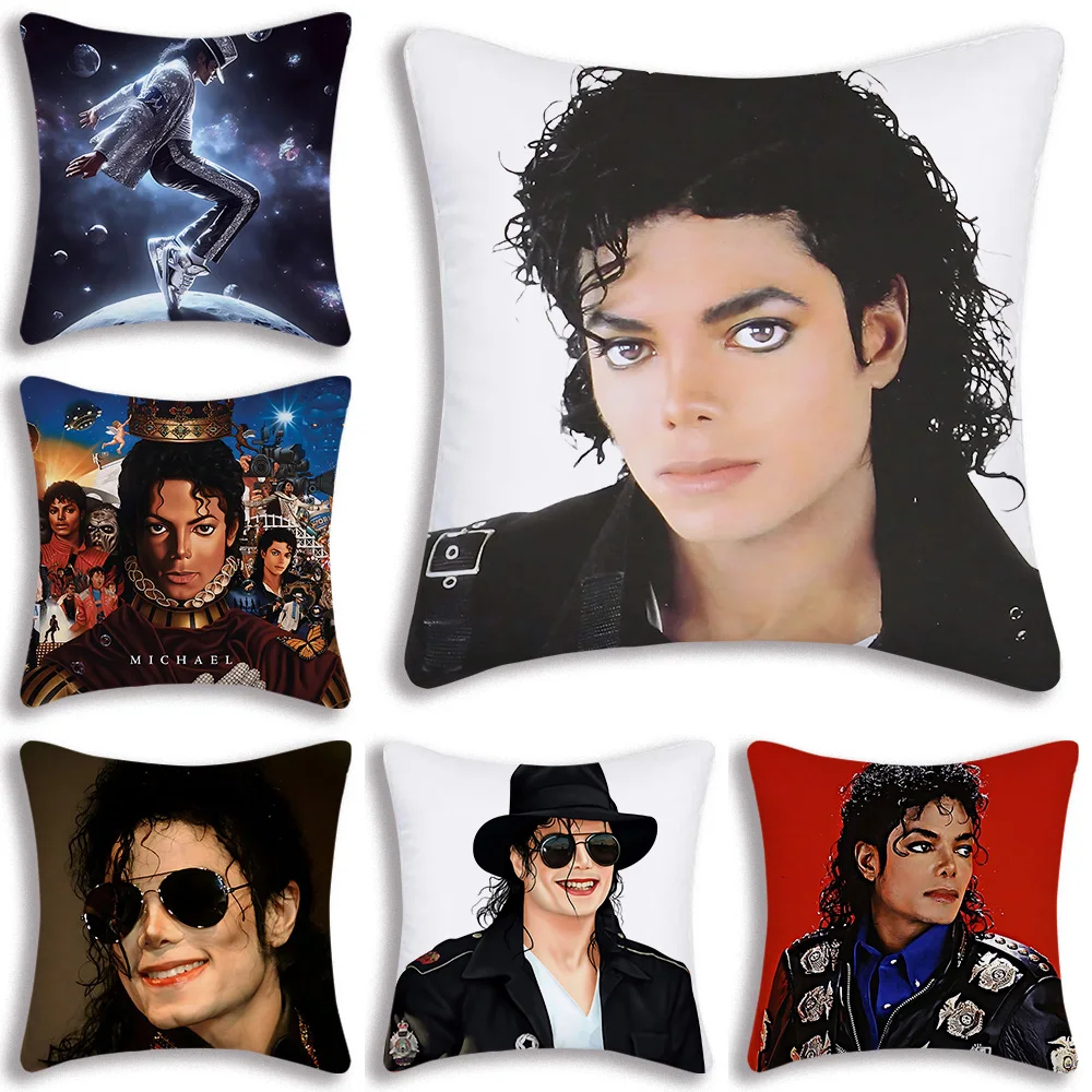 HOT Michael Jacksons Pillow Covers Cartoon Sofa Decorative Home Double-sided Printing Short Plush Cute Cushion Cover