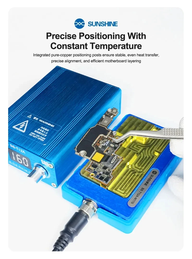 SUNSHINE SS-T12A-N17A/N17B Mainboard Repair Heating Module for iPhone 17 Series Motherboard Layering