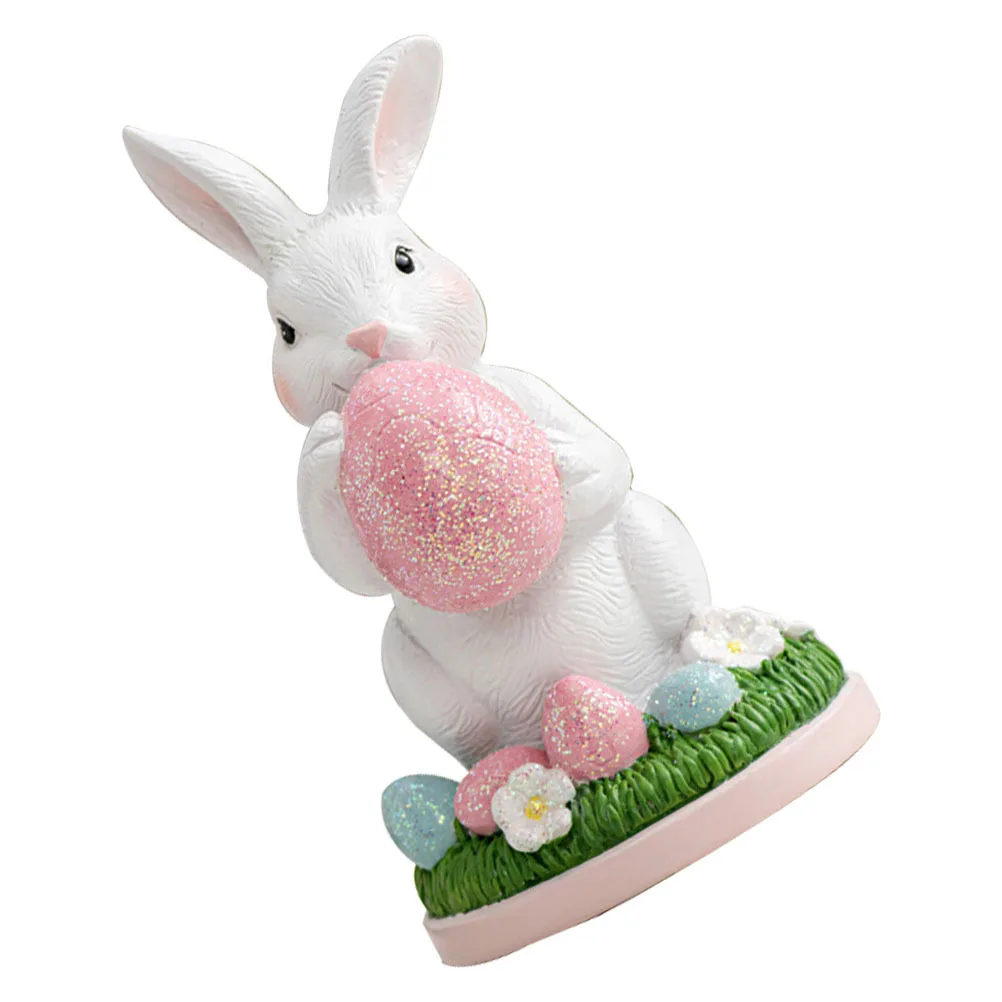 

Resin Easter Bunny Table Ornament Cute Rabbit Statue for Spring Home Decor Holiday Party Centerpiece Decoration