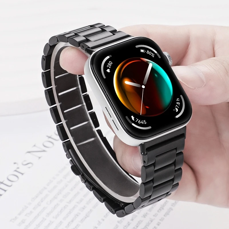 Edelstahlarmband für Huawei Watch Fit 1/2/3/4/4pro/5/5pro Damen Herren Metallschlaufen-Uhrenarmband für Huawei Watch Fit 4pro/4/3/2/1