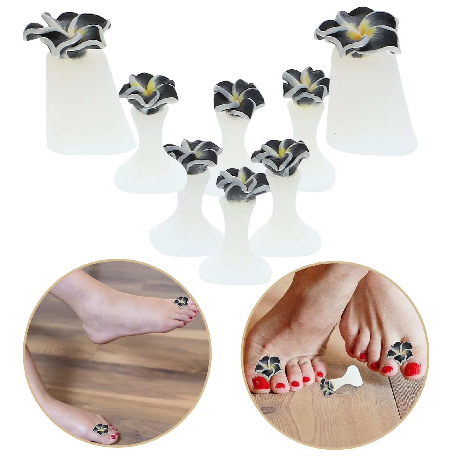 

3Sets Silicone Toe Separators Pedicure Divider Nail Art Tool Soft Pedicure Toe Spacers for Women Nail Polish Application