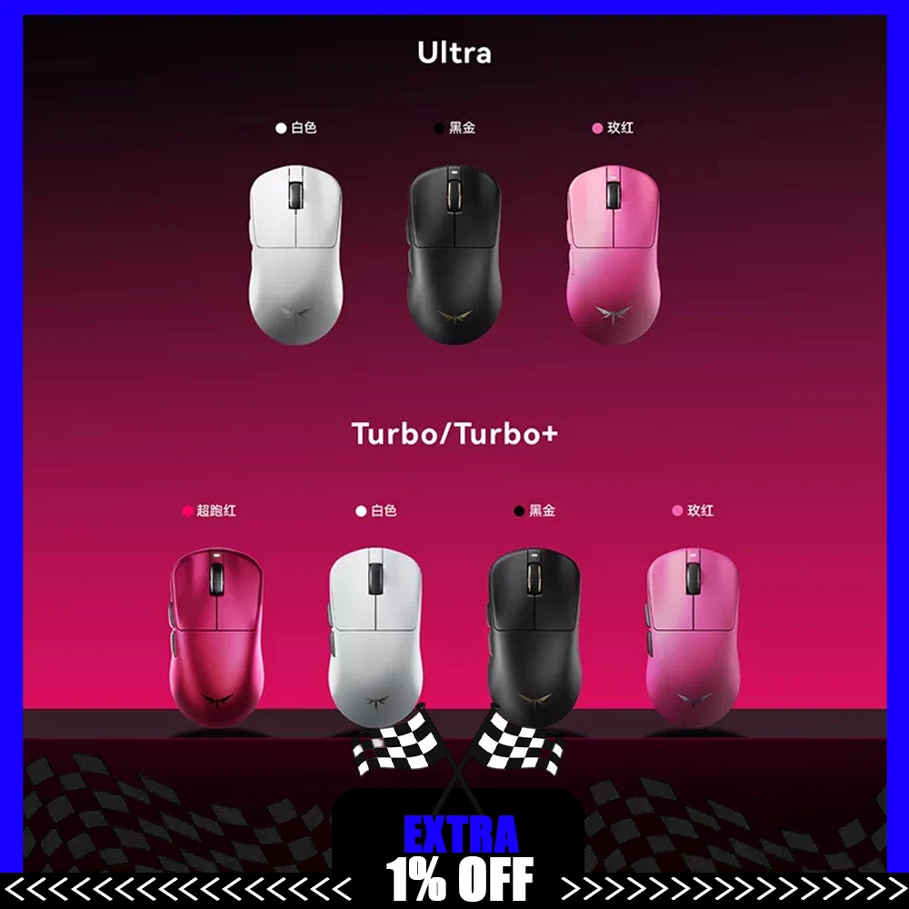 VGN Dragonfly F1 V5 Mouse Tri Mode Wireless Mouse PAW3955 8000Hz Polling Rate Lightweight Gaming Mice PC Accessories