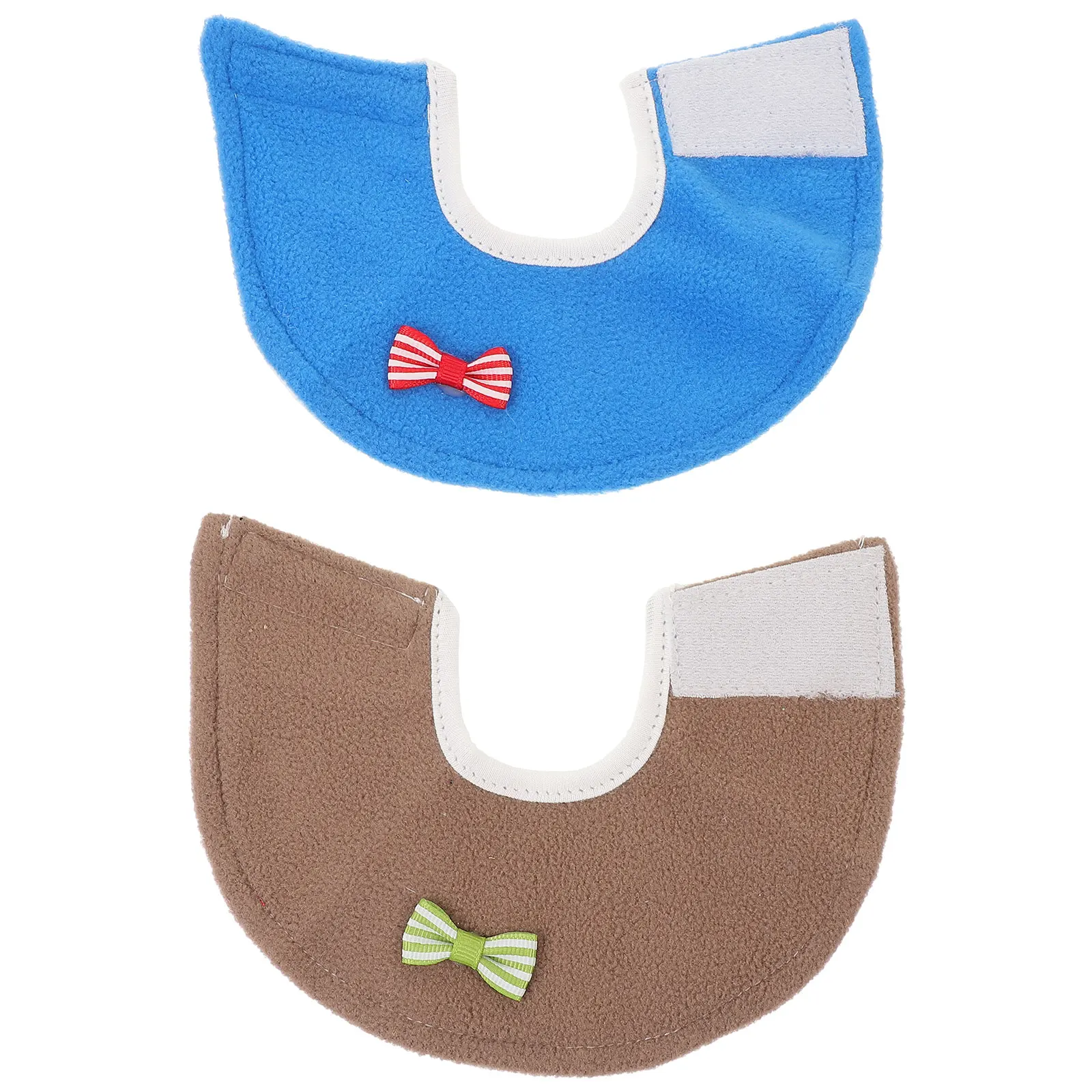 

2 Pcs Small Parrot Anti- Collar Cervical Plucking Felt Cloth Bird Adjustable