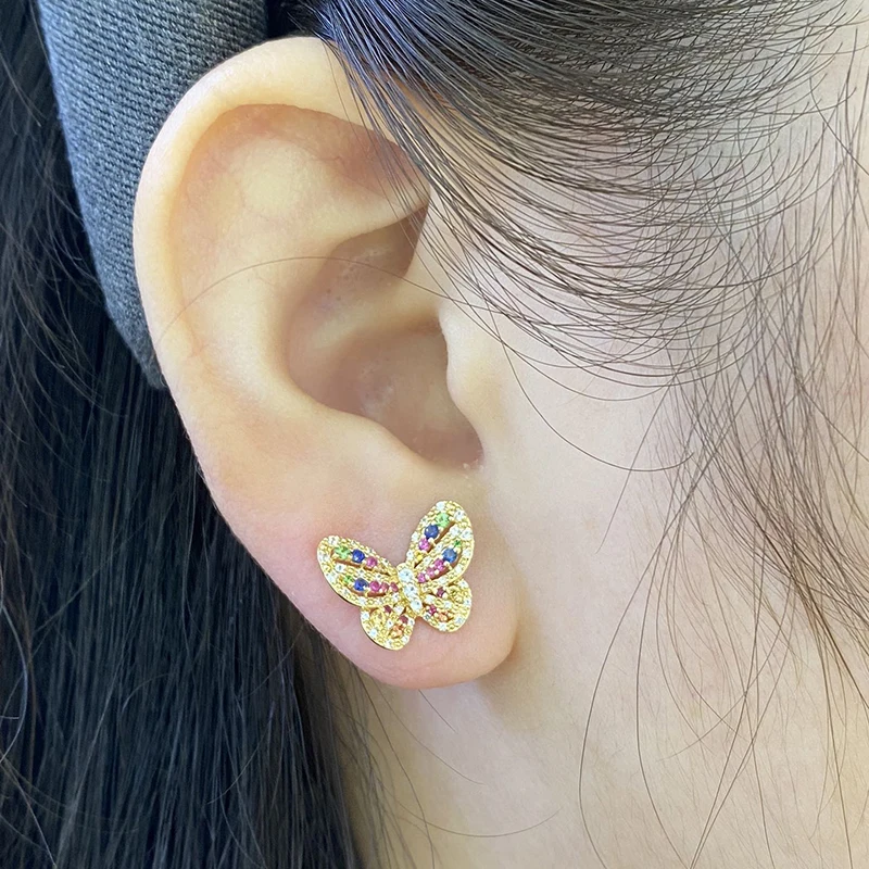 Aazuo Luxury Jewelry 18K Yellow Gold Natrual Sapphires Real Diamonds Jewelry Set Original Butterfly Gift For Women Wedding Party view 5