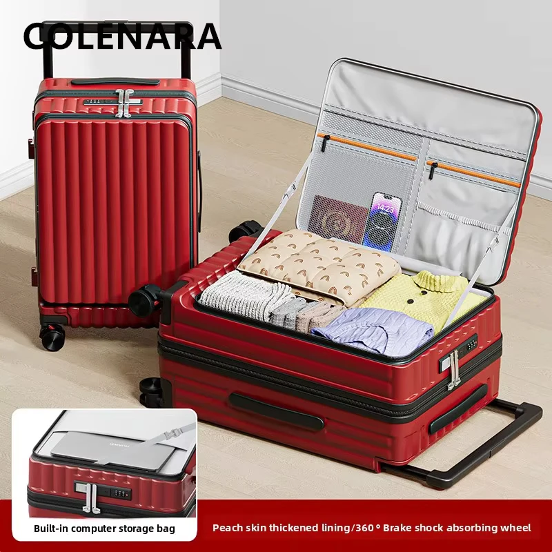 COLENARA Large Capacity Suitcase Side Opening Boarding Box ABS + PC Trolley Case 20