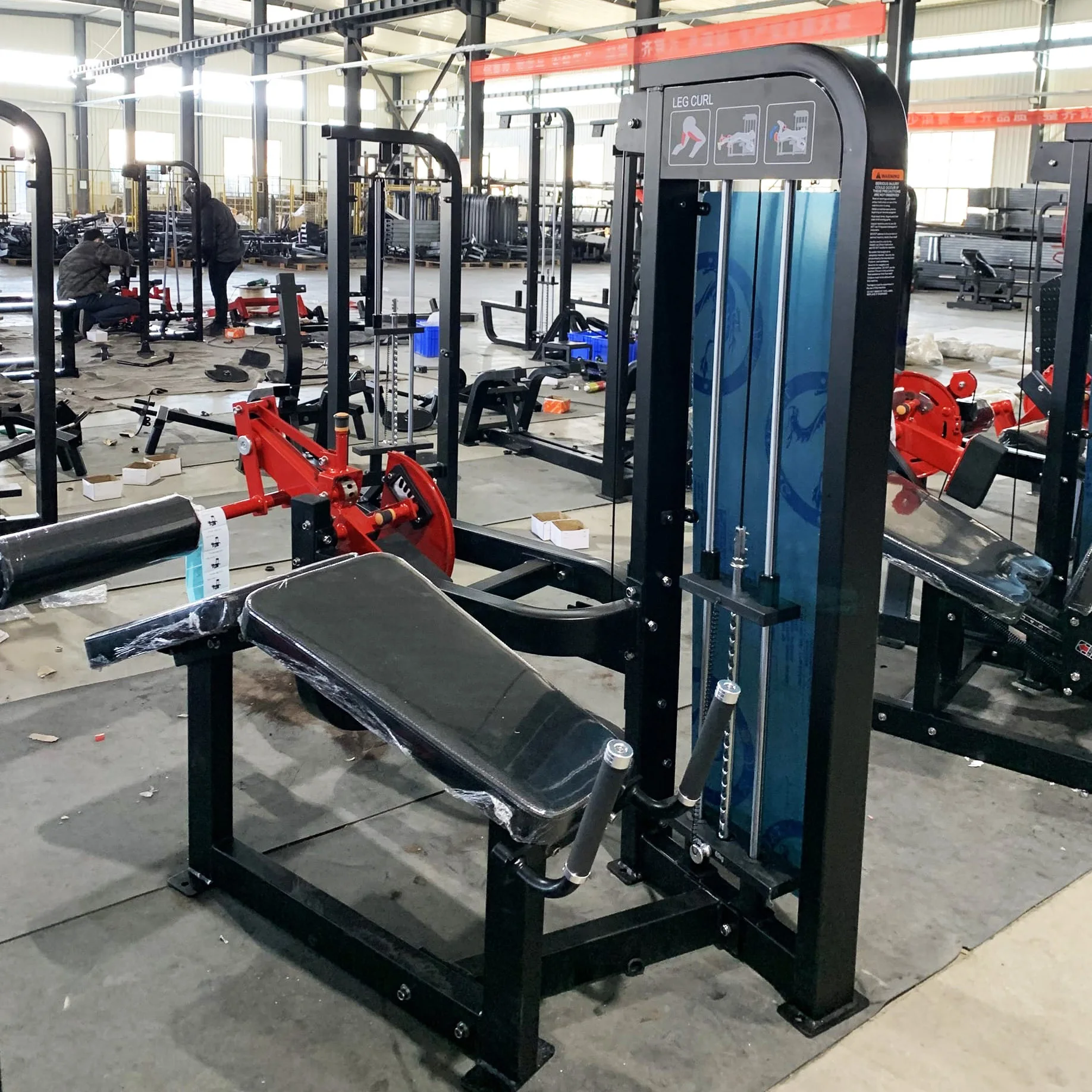 

Strength Fitness Gym Equipment Pin Loaded Lying Leg Training Horizontal Prone Leg Curl Machine