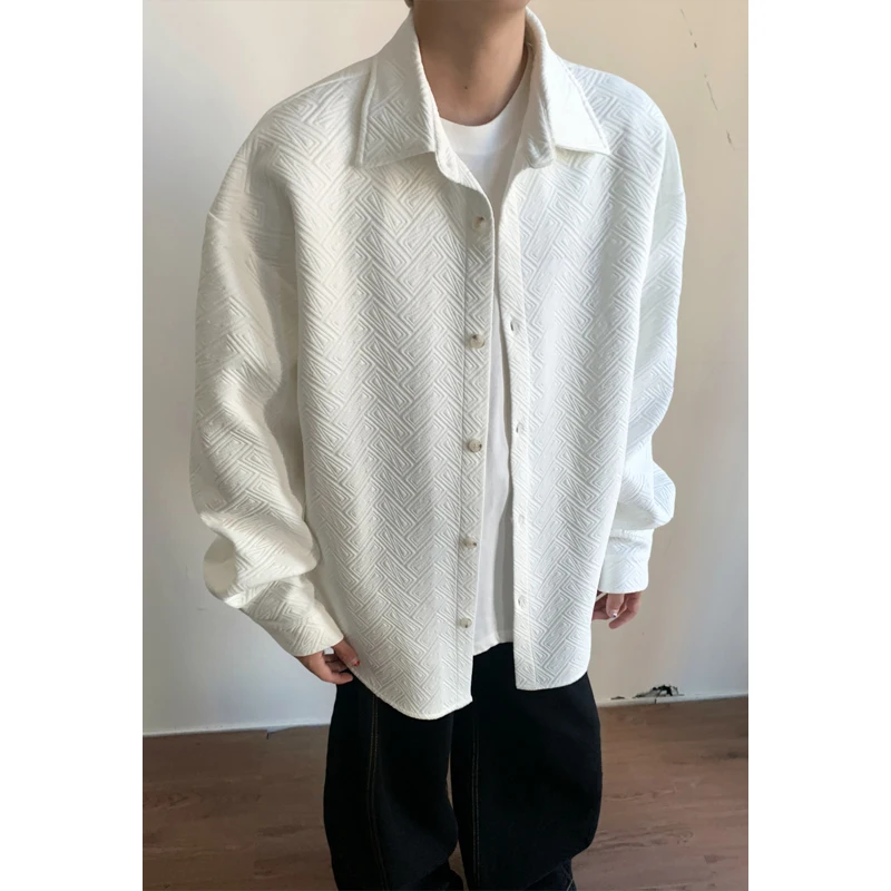 

Plus Size M-XXXXXL Men's Casual Long Sleeve Shirt Classic Solid Color Single Breasted Turn Down Collar Shirt for Fall Big Size
