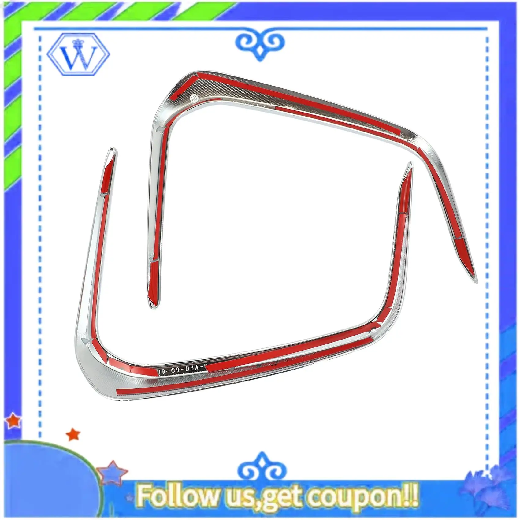 

M46K-Front Fog Lights Fog Light Lamp Ring Frame Cover Trim Fit For Toyota Corolla E210 Prestige Altis 2019 2020 Bright Silver