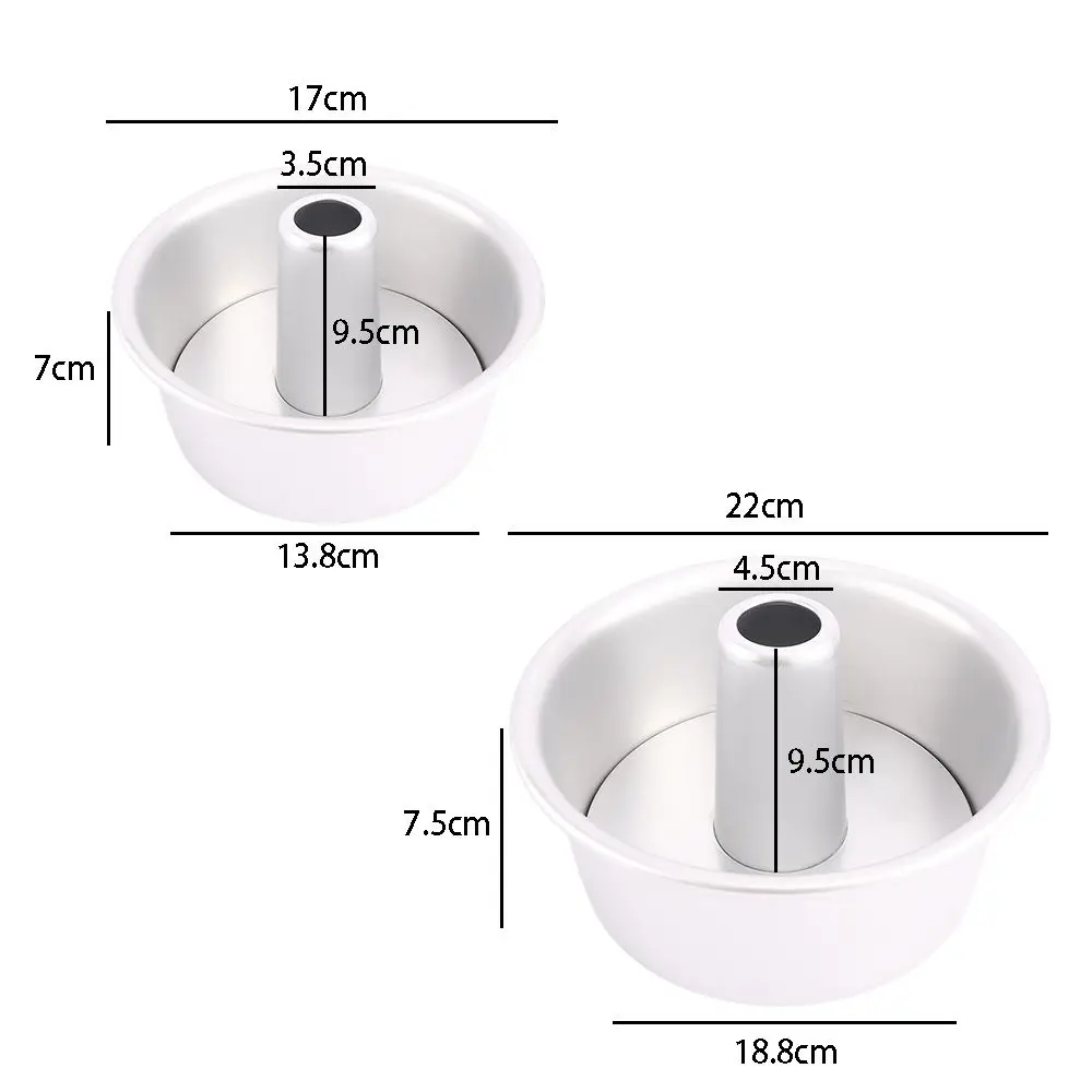 6/8 Inch Aluminum Alloy Round Hollow Chiffon Cake Mold Angel Food Cake Pan Baking Mould with Removable Bottom