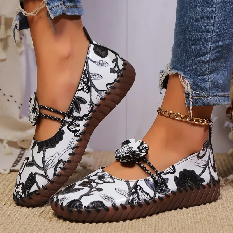 2024 marca sapatos femininos deslizamento-em apartamentos femininos moda impressão casual sapatos planos venda quente plus size dedo do pé redondo plana salto baixo