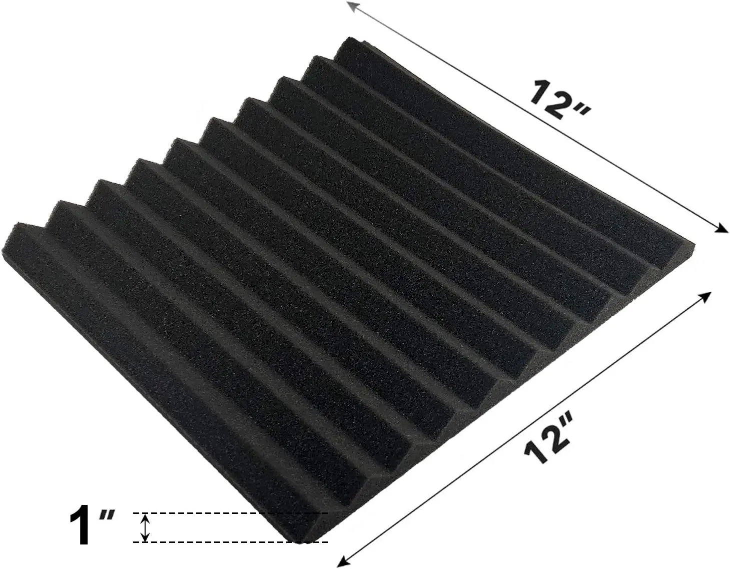 12 Pack 30x30x2.5cm Acoustic Foam Panels Studio Soundproofing Wedges Fire Resistant Sound Proof Padding Acoustic Treatment Foam