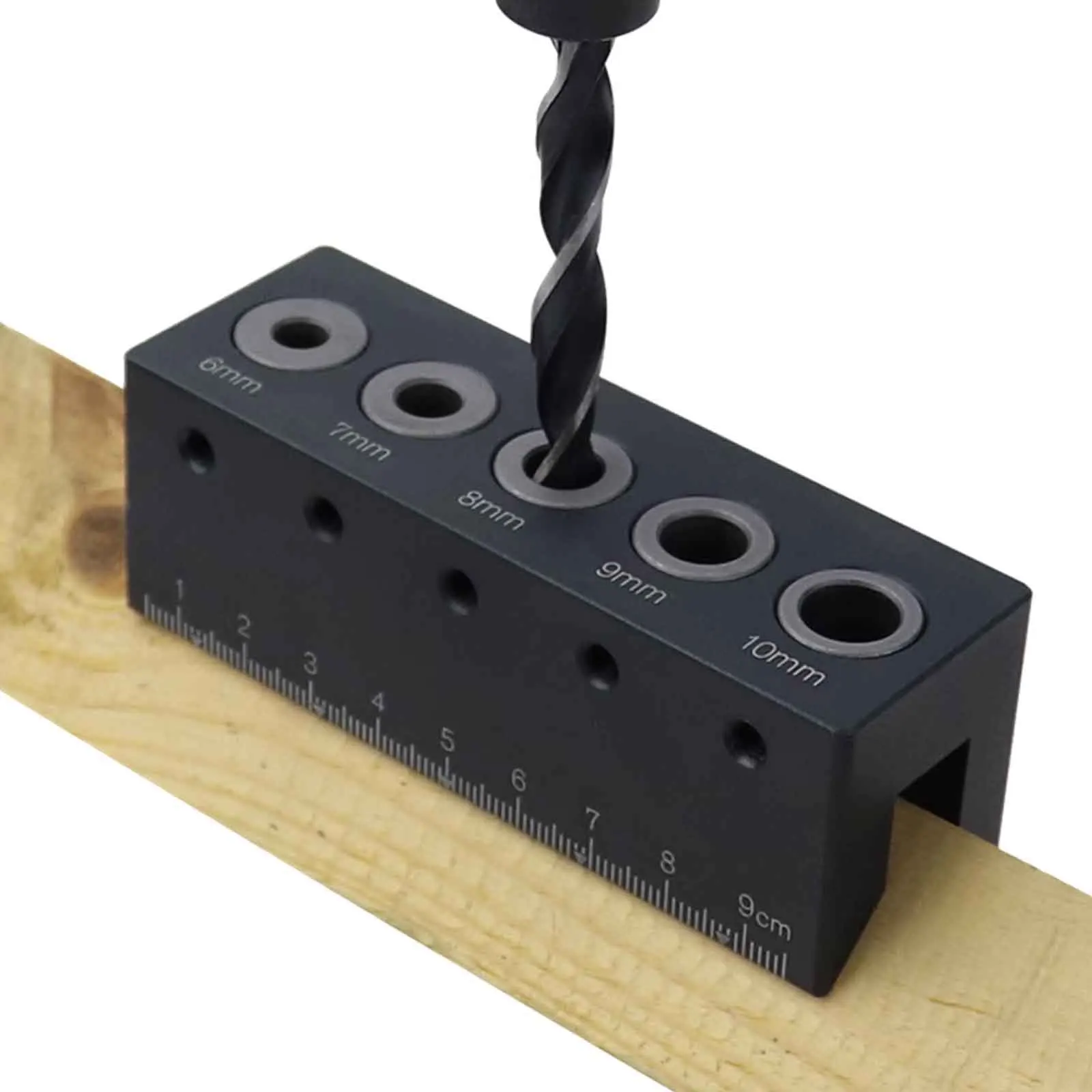 Round Wood Vertical Doweling Jig Set, 6/7/8/9/10mm Straight Angle Drill Guide Pocket Hole Jig Kit Locator Carpentry Tools