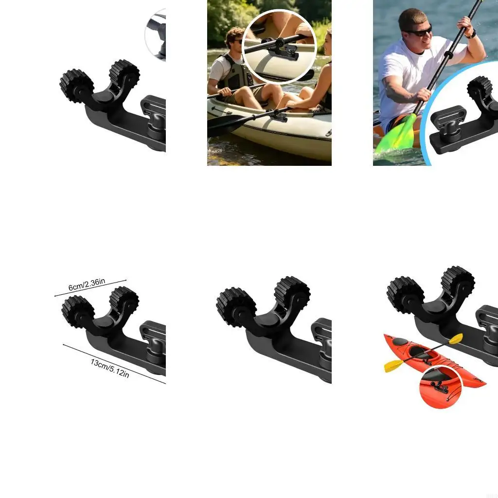 Adjustable Kayaks Paddles Clip Support for Canoes Paddles Storage, Black ABS and Metal Paddles Securing Mount with Textured 69HD