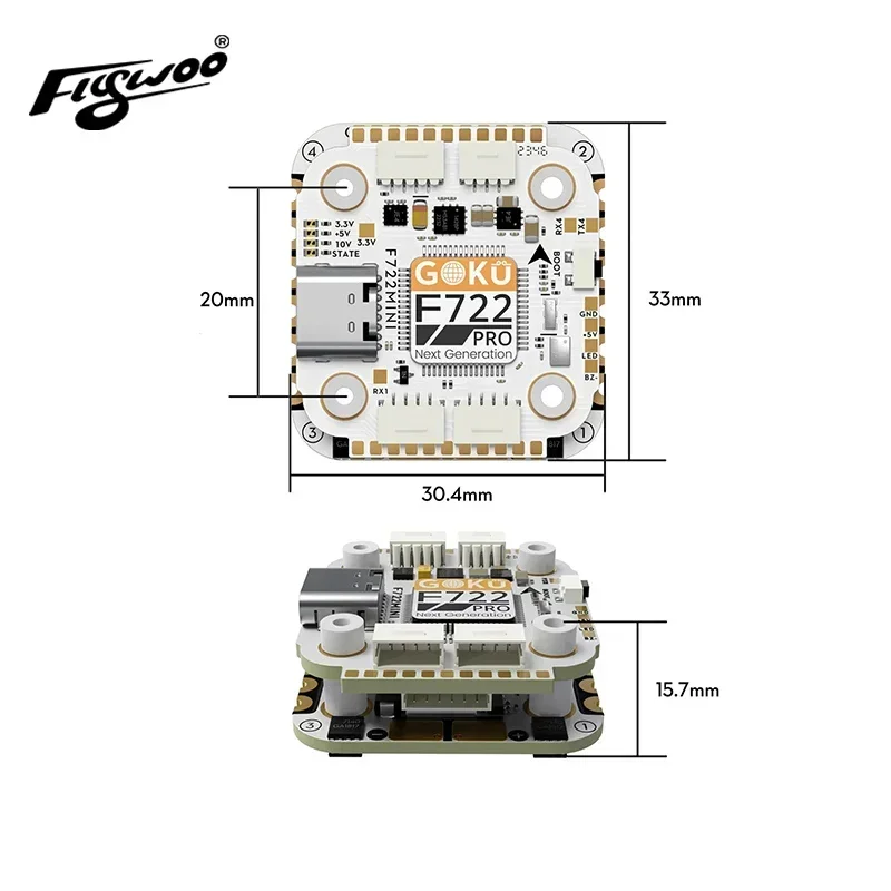 العلامة التجارية الجديدة GOKU F722 Pro Mini V2 45A 32Bit 128K 20X20 Stack