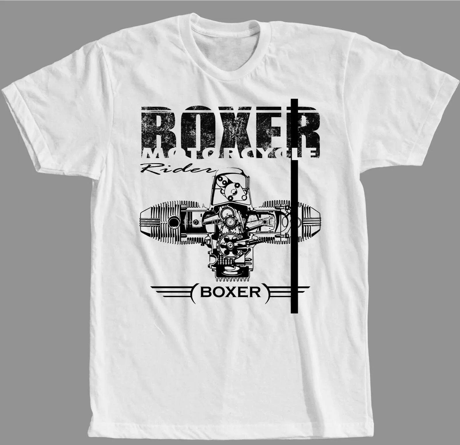 Boxer Motorcycle Engine Motorrad Racing T-Shirt Fashion Short-Sleeve Casual Tee Shirt Men Cotton Tshirt Streetwear Harajuku