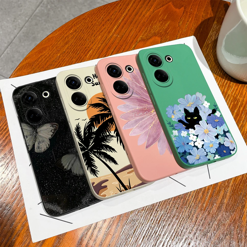 Cases For Tecno Camon 20 Pro 20Premier Phone Soft Slim Case Liquid Silicone Anti Slip Cute Chubby Boy Girl Back Cover Funda Capa