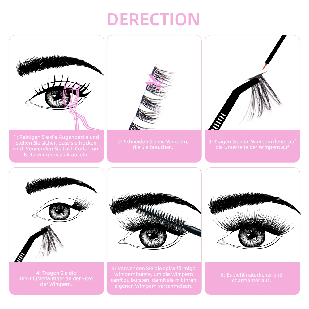 ARISON DIY Clusters Eyelash Extension Dovetail Segmented Lashes Segments Pre-cut DIY Eyelash Bundles Soft False Eyelashes