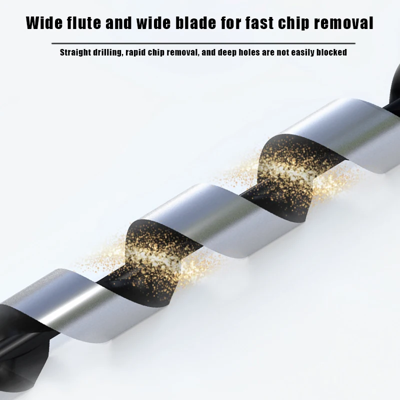 230mm Long High Carbon Steel Woodworking Drill Bits Hexagonal Handle Fried Dough Twist Wood Tapper Wood Door Lock Reaming Tool