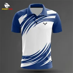 Sportowa męska koszulka polo Sportowa odzież do tenisa stołowego Męska koszulka z nadrukiem logo Badminton Moda Damska luźna bluza z klapami