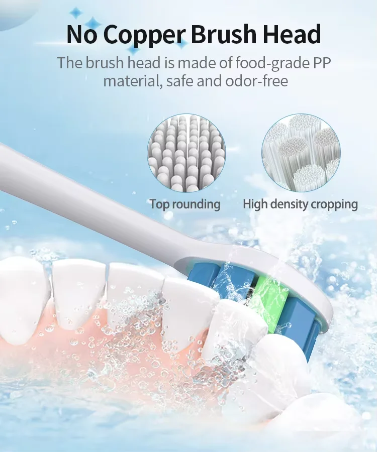 Sarmocare X700 Kabellose Schallzahnbürste mit 6 Bürstenköpfen, Reiseetui und Ladegerät, Smarte Zahnbürste für Erwachsene – Detail 3