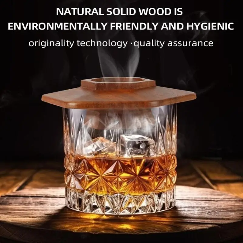 Ahumador de Cócteles Smoking Master Wood, Forma Artística de Torre Hexagonal, Accesorios de Bar, Filtro Fino con Orificios, para Dar Sabor a Bebidas