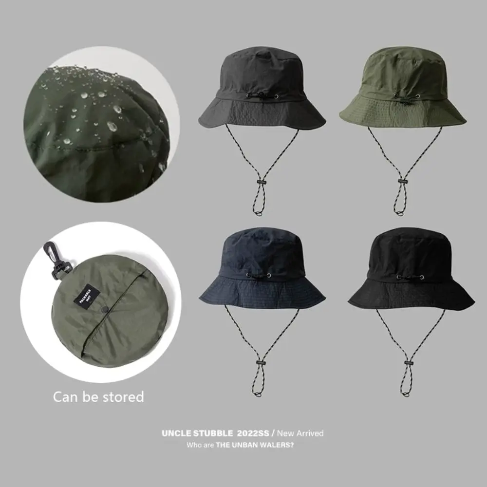 Camping Hiking Summer With Storage Bag Sun Protection Quick-drying Panama Cap Bucket Hat Sun Hat Fishing Cap