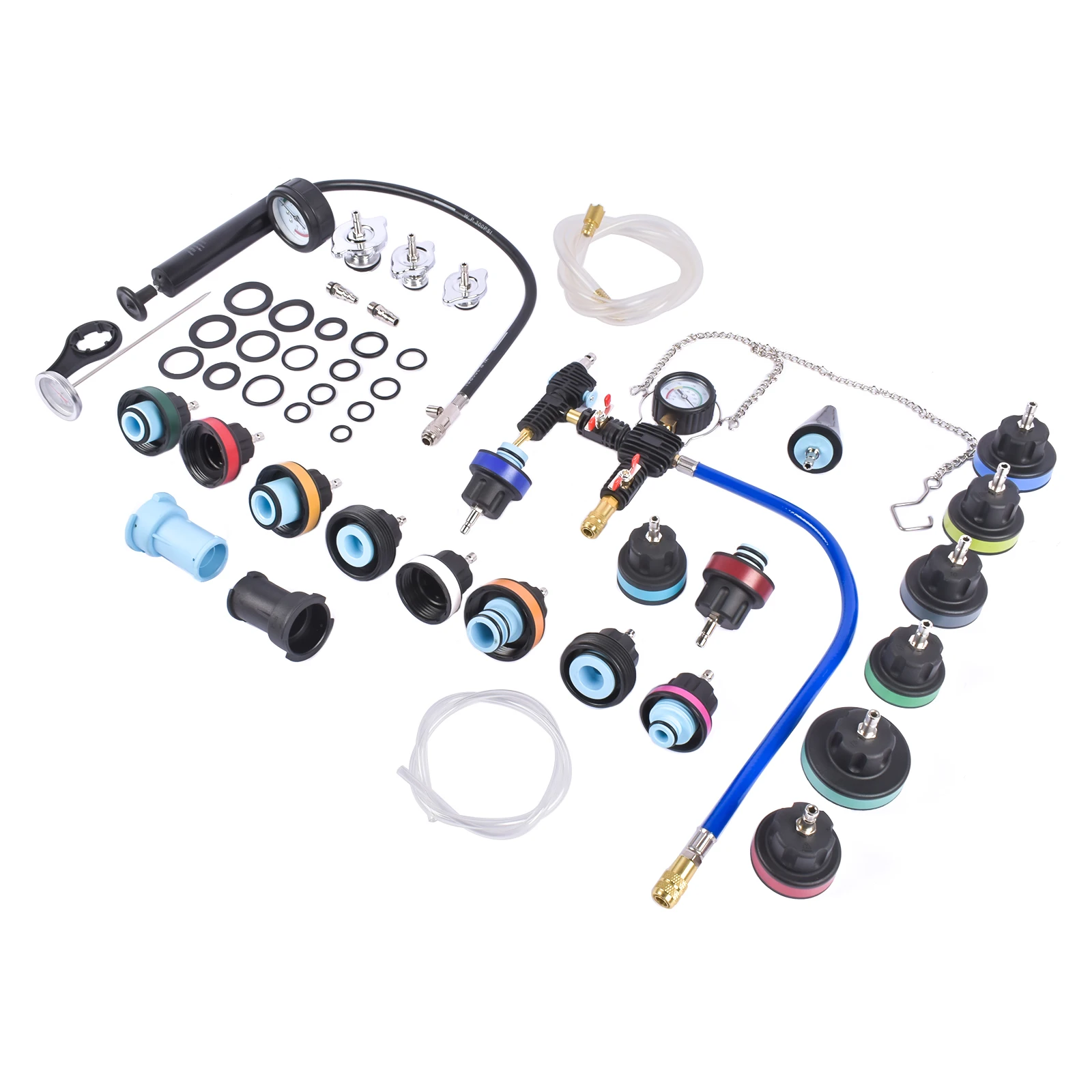AP03 31 PCS Coolant Vacuum Refill Kit Radiator Cooling System Pressure Tester Kit Auto Cooling System Leak Detector Antifreeze Purge Fill Tool for Cars Trucks