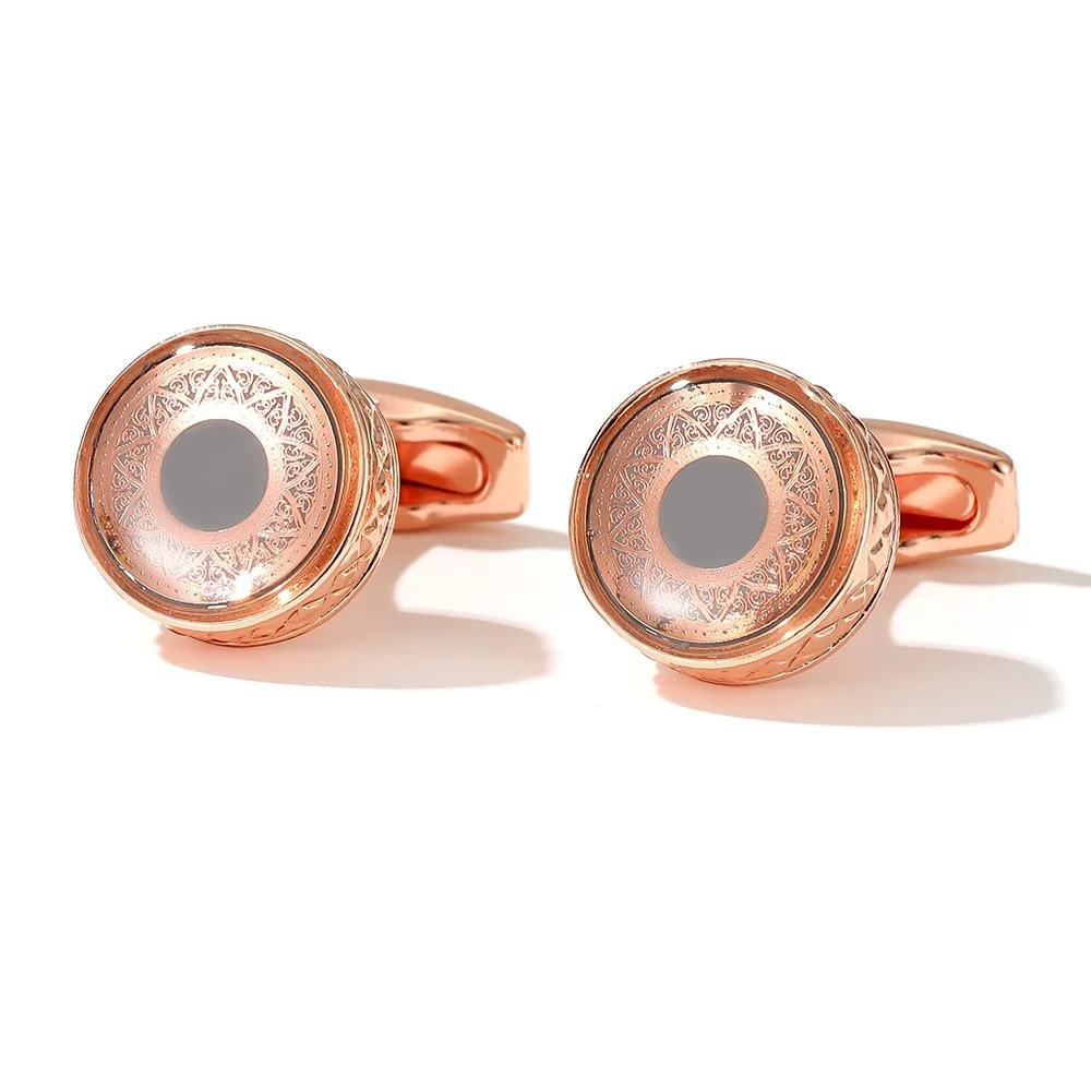 Fashion pattern with gray round cufflinks and buttons for men's shirts formal dresses sleeves suits decorative accessories