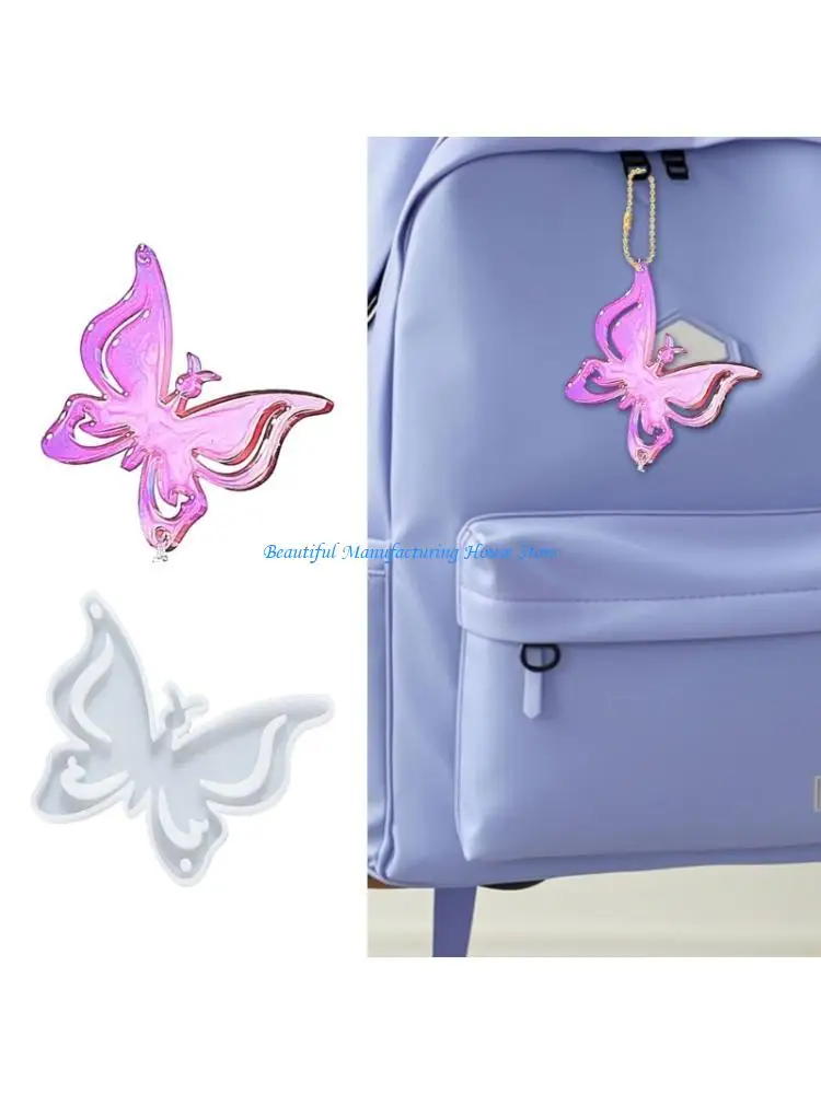 

E56A Heat Resistant Silicone Pendant Moulds Butterfly Moon Sun Charms Crafting Tool