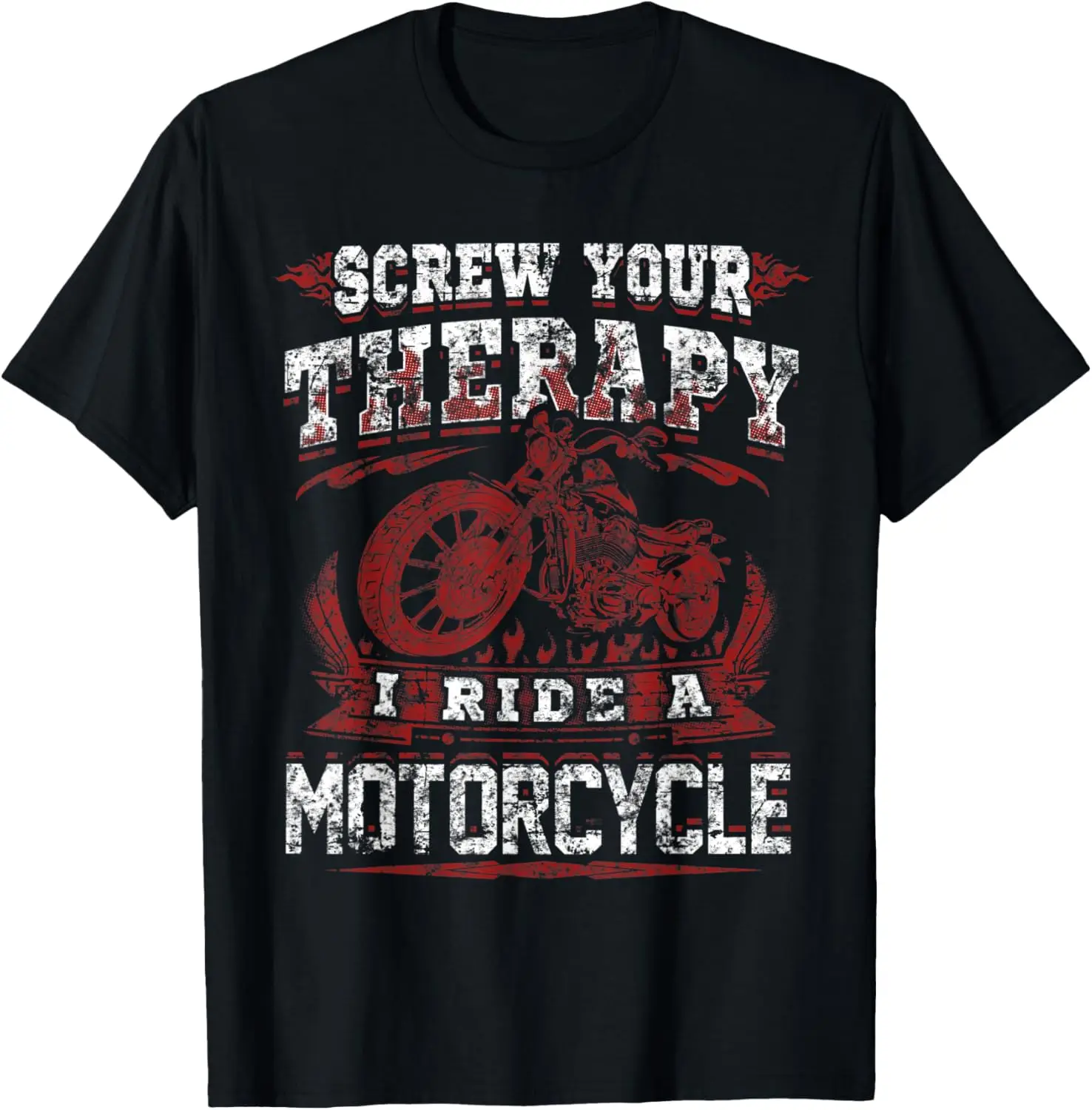 

Подарочная байкерская футболка Screw Your Therapy I Ride A Motorcycle