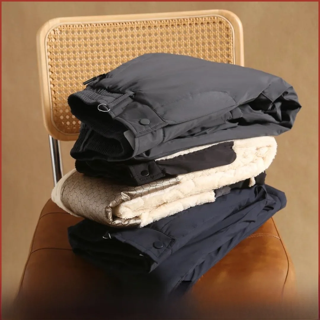 

All-Match Thiened Fce Lined Lamb Velvet aphene Knee-Heated Casual Cotton Pants Youth ular Long Pants Blo Color