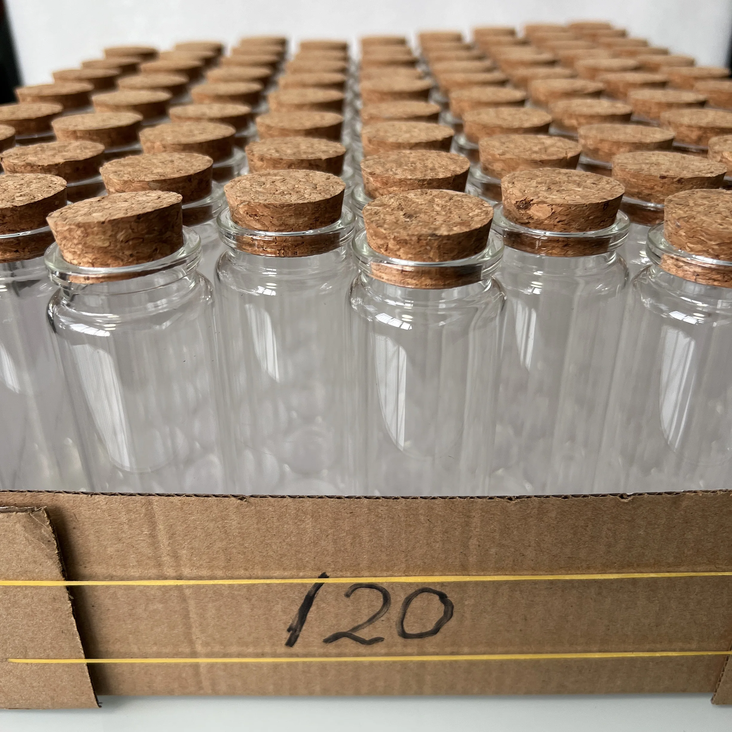 6 Stück 26 x 37 x 120 mm 100 ml Glasflasche mit Stopfen, Glasgefäße mit Korken, Süßigkeiten-Gewürzgläser für Kunsthandwerk, Hochzeitsgeschenke