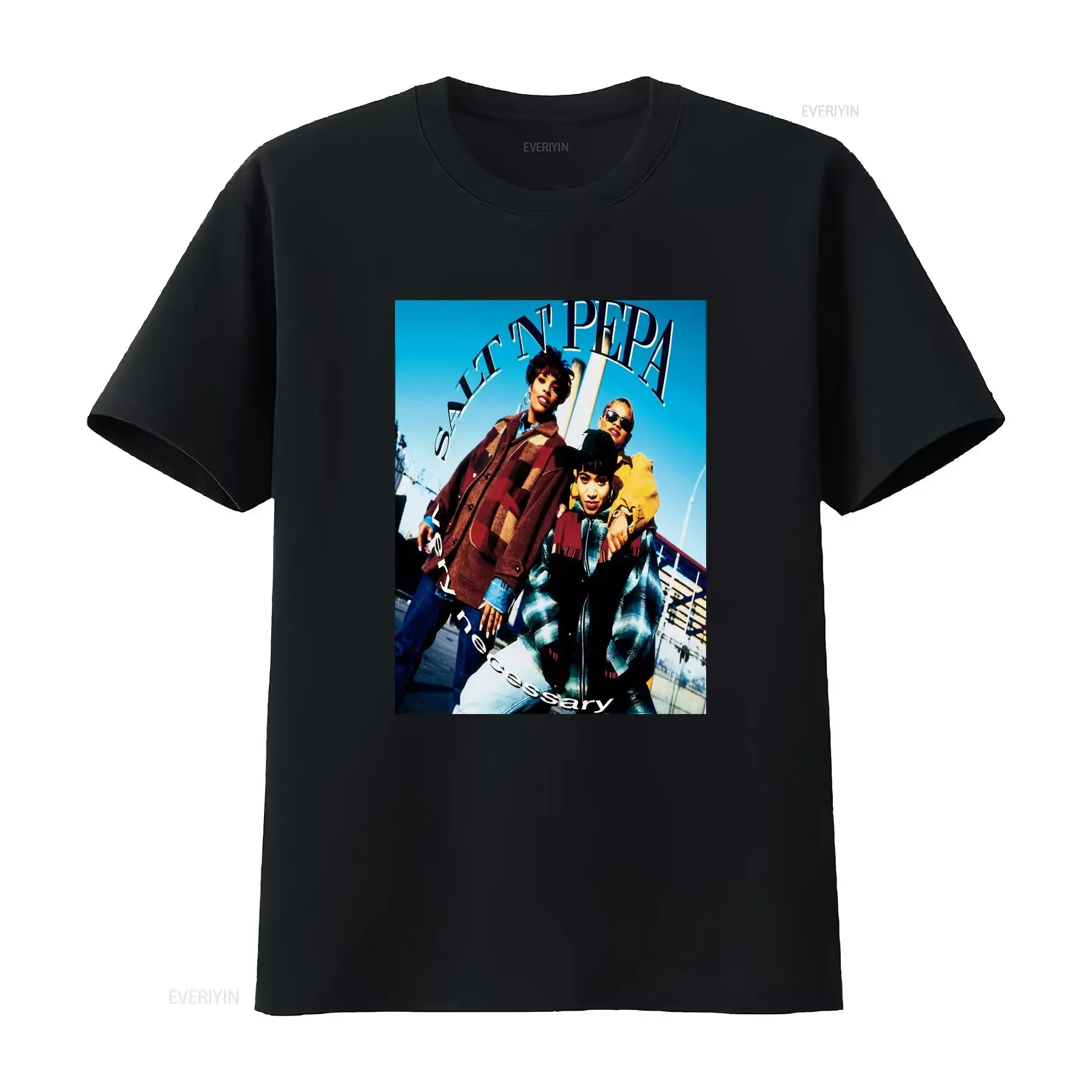 The Salt n Pepa Short Slevee Black T Shirt vintage Washed Casual graphic Unisex Stylish Breathable Versatile