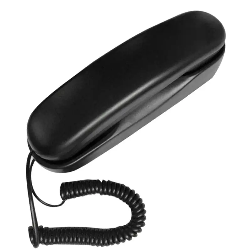 AT82-Wired Wall Phone, Hotel Small Phone, Suitable For Home/Bathroom/School/Office Fixed Wall Phone, Black Durable
