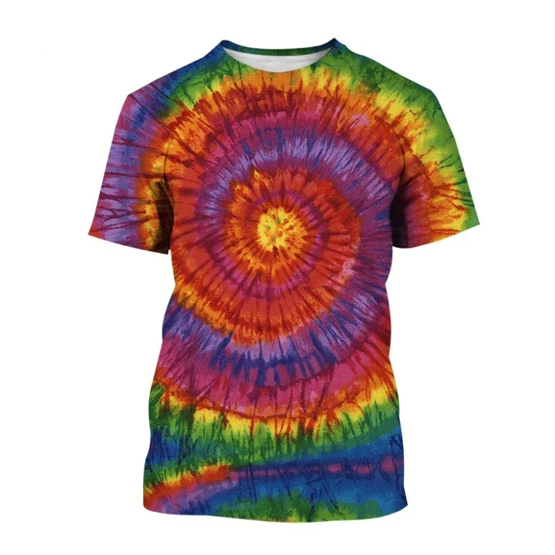 Colorful Tie Dye Pattern 3D Print T-shirts Men Woman Harajuku Streetwear O-neck T Shirt Hip Hop Kids Unisex Tees Tops Clothing