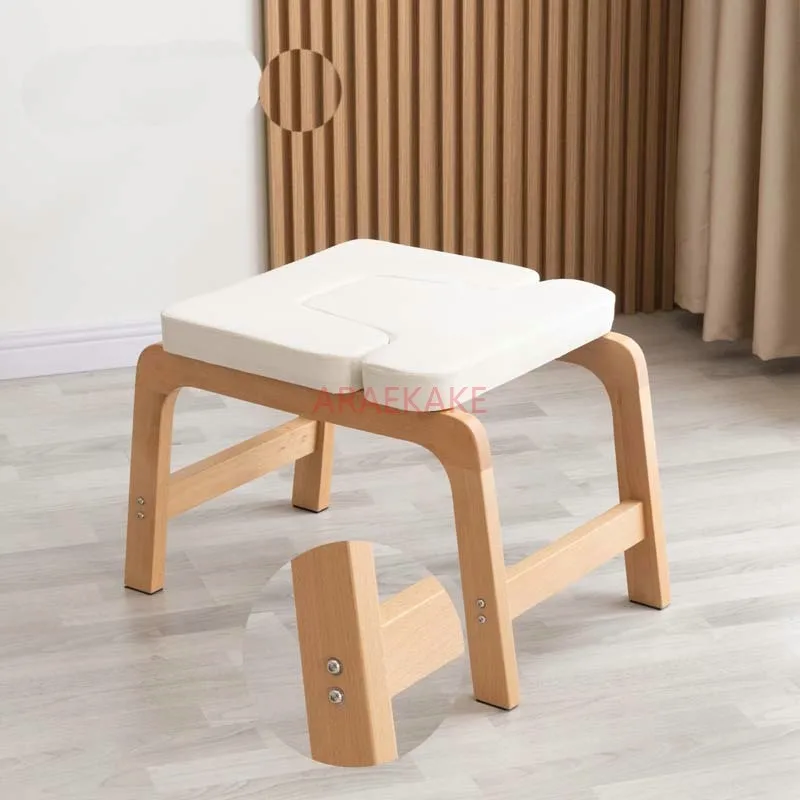 Yoga Inverted Bench Assisted with Solid Wood Fitness Chair, Wooden Chair, Inverted Fitness Equipment