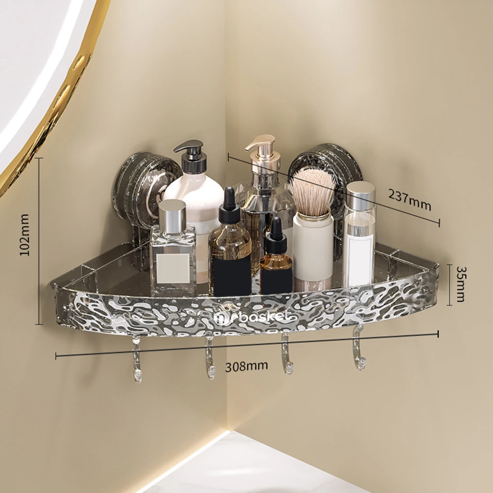 

Suction Storage Rack Bathroom Shelf Luxurious Simple Shower Storage Rack Bathroom Shelf Home Decoration Practical Home Supplies