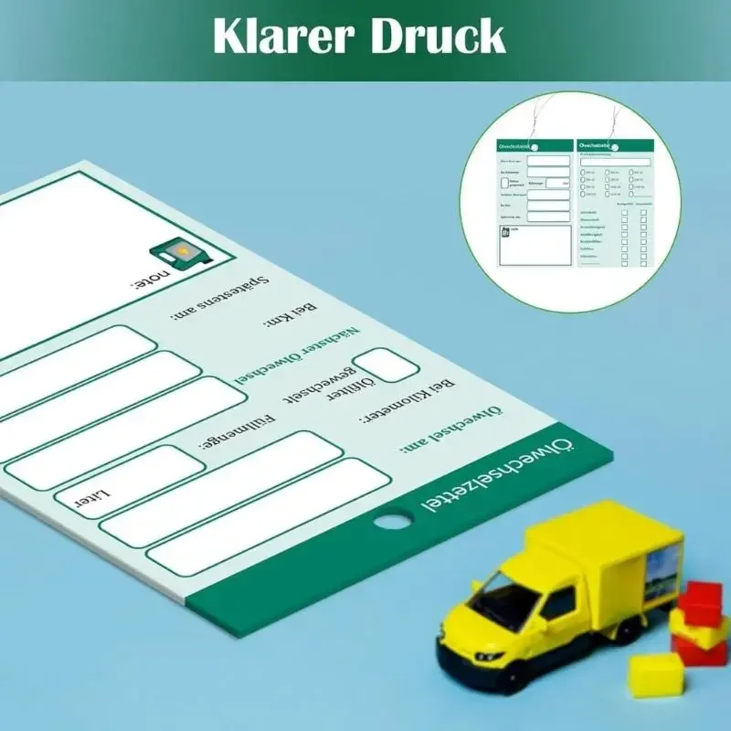 50pcs/100pcs 6x10cm تغيير الزيت المعلقات علامات زيت تغيير الملاحظات