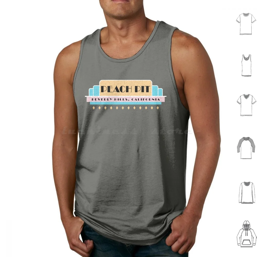 Camisetas sin mangas Peach Pit con estampado de logotipo de algodón, programa de televisión Retro, restaurante ficticio, comedor, Peach Pit Beverly Hills 90210 Beverly