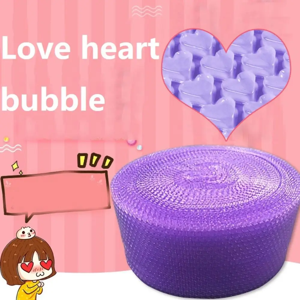 Lovely 6M Heart Shape Bubble Wrap Thicked Shockproof Bubble Paper Foam Roll Packaging Buffer Bubble Wrap Pouches Gifts Box
