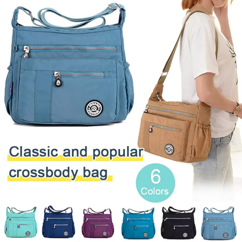 Korean version of the new women's bags outdoor lightweight waterproof Oxford cloth handbag fashion shoulder bag crossbody bag