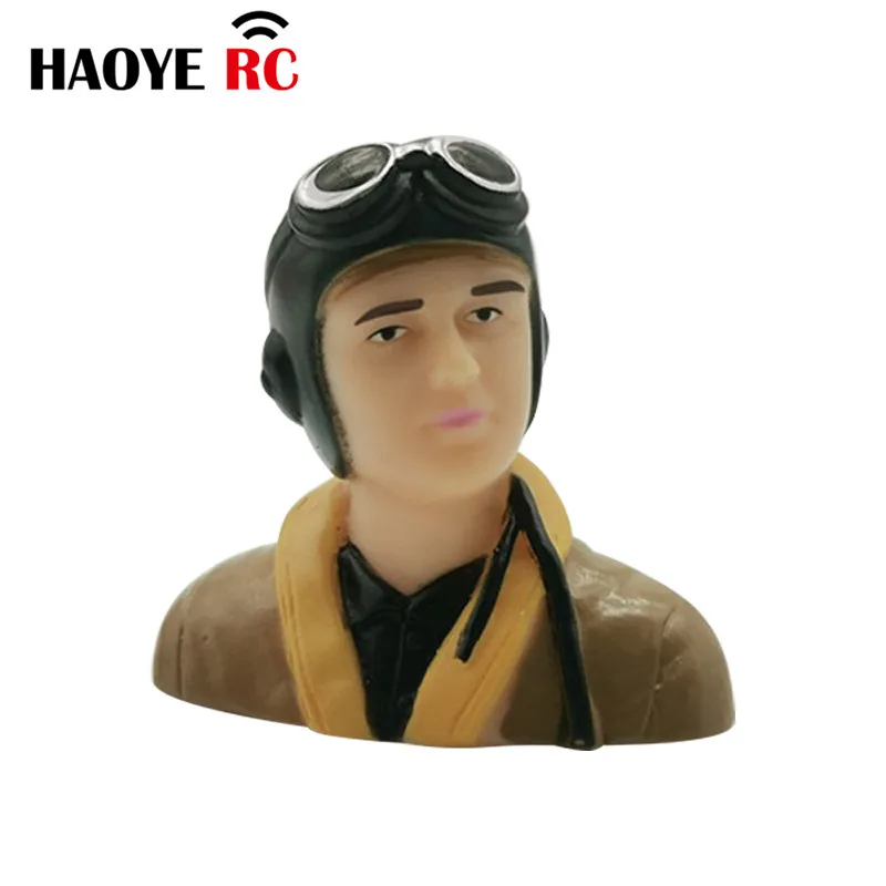 Haoye 1 Pc 1/6 1/9 Scale WWII Pilots Figures With Hat Toy Model For RC Plane Accessories Hobby Color Brown Army Green