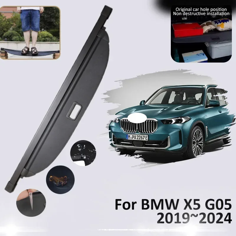 Car Trunk Curtain For BMW X5 G05 2019 2020 2021 2022 2023 2024 Accessorie Rear Boot Tray Cargo Cover Retractable Car Accessories