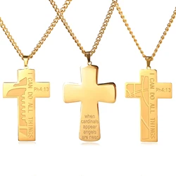 Fashion Stainless Steel Crosses Pendant Necklace For Women Men Unisex Punk Chain Necklace Wholesale Vintage Amulet Jewelry Gifts