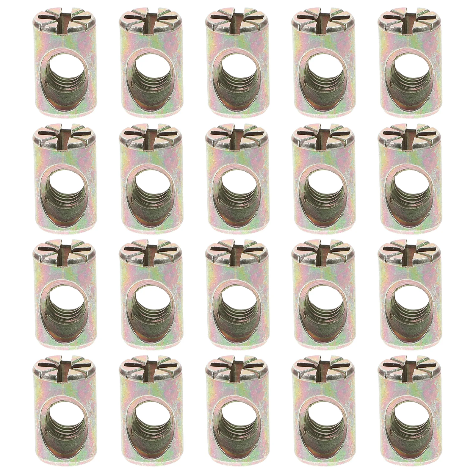 

20pcs Barrel Nut Furniture Nuts Slotted Hardware Kit Crib Replacement Bed Bolts M6 Zinc Alloy Long Use